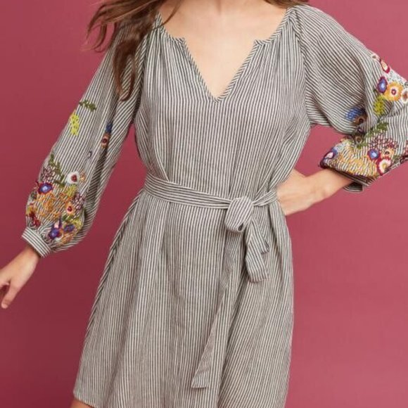 Anthropologie Feather Bone Lindsey Embroidered Floral Size XS - Picture 1 of 9